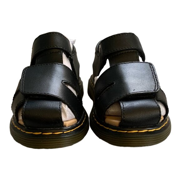 NWT DR. MARTENS Kids Black Junior Moby II Leather Velcro Sandals Sz 4 - Picture 4 of 9